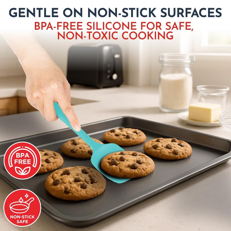 Culinary Couture 4-Piece Silicone Baking Spatula Set - Rubber Spatulas Silicone Heat Resistant, BPA-Free - Spatula Set for Nonstick Cookware - Baking Essentials - Image 4